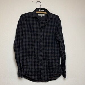 Pronto Uomo Dark Plaid Button-Down Shirt